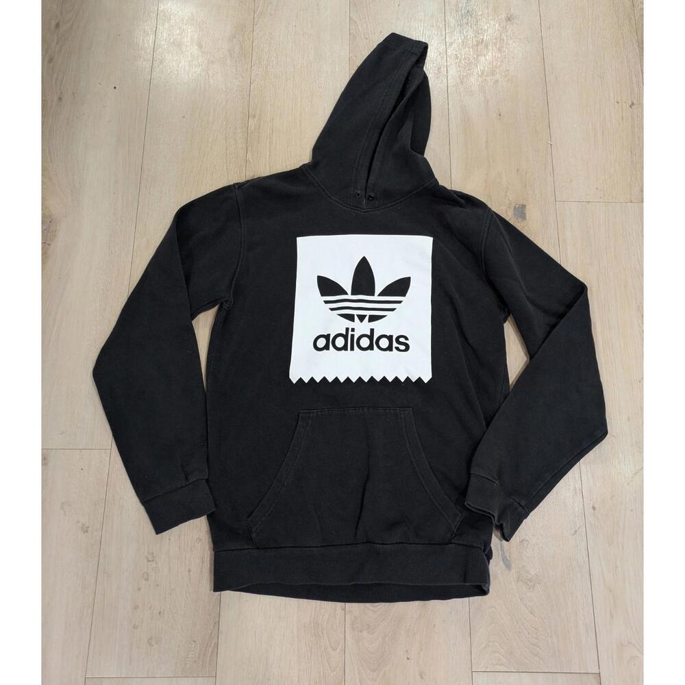 Mens Adidas Originals Blackbird Trefoil Graphic Black Pullover Hoodie Size Small